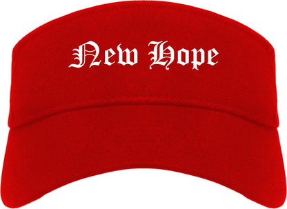 New Hope Minnesota MN Old English Mens Visor Cap Hat Red