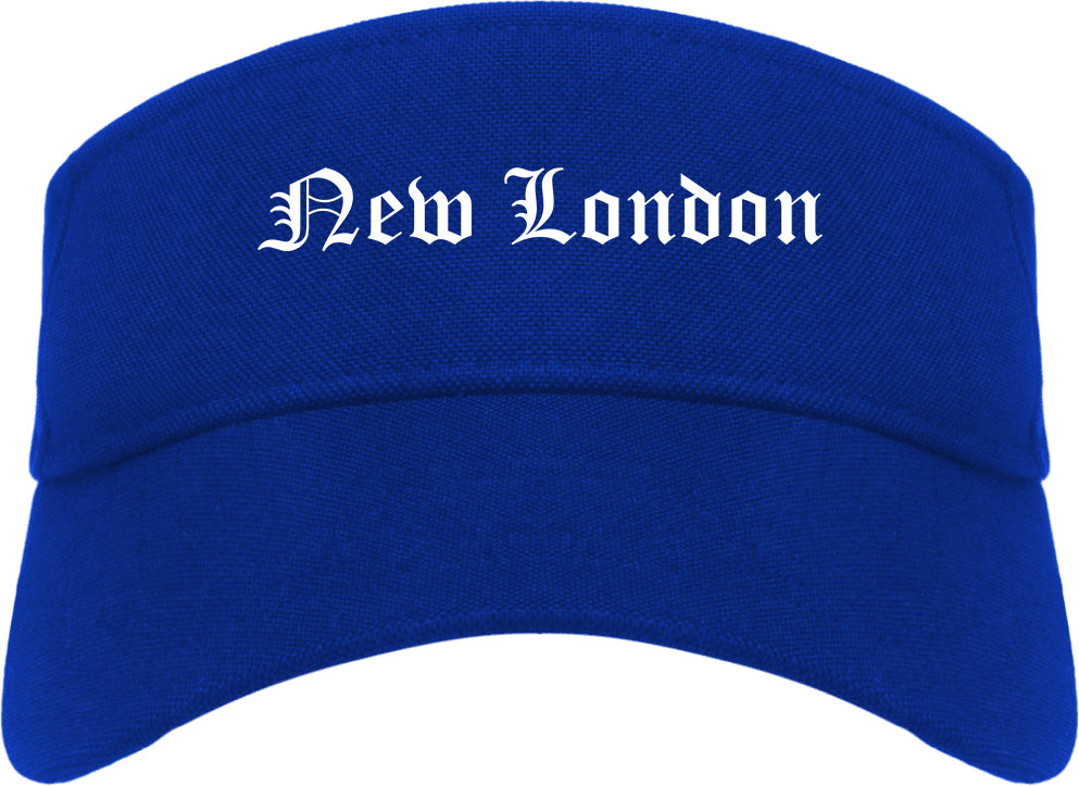 New London Connecticut CT Old English Mens Visor Cap Hat Royal Blue