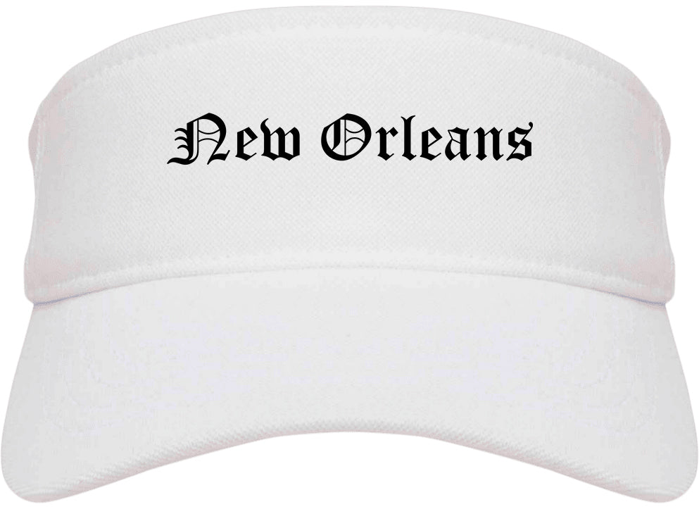 New Orleans Louisiana LA Old English Mens Visor Cap Hat White