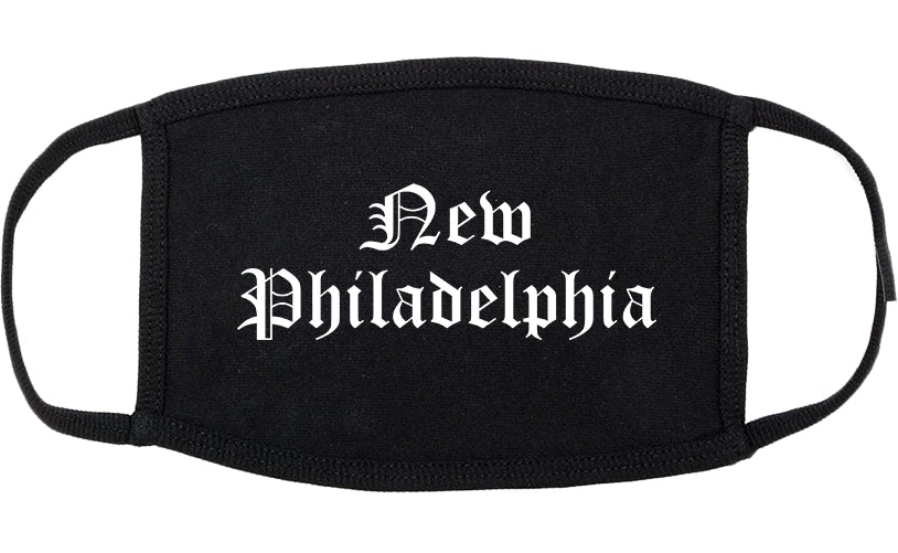New Philadelphia Ohio OH Old English Cotton Face Mask Black
