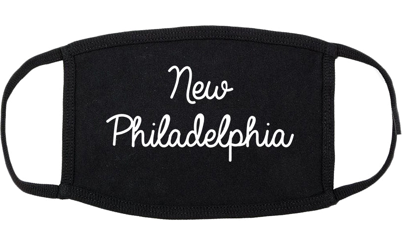 New Philadelphia Ohio OH Script Cotton Face Mask Black
