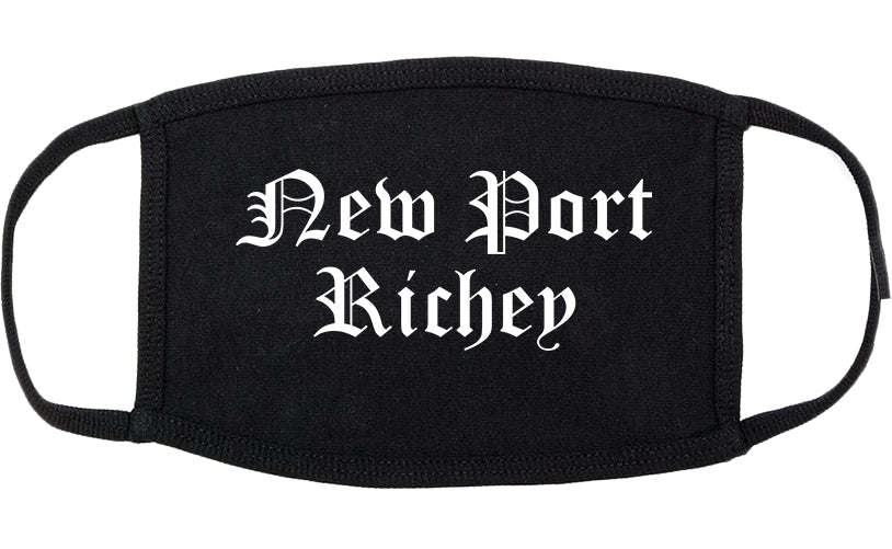 New Port Richey Florida FL Old English Cotton Face Mask Black