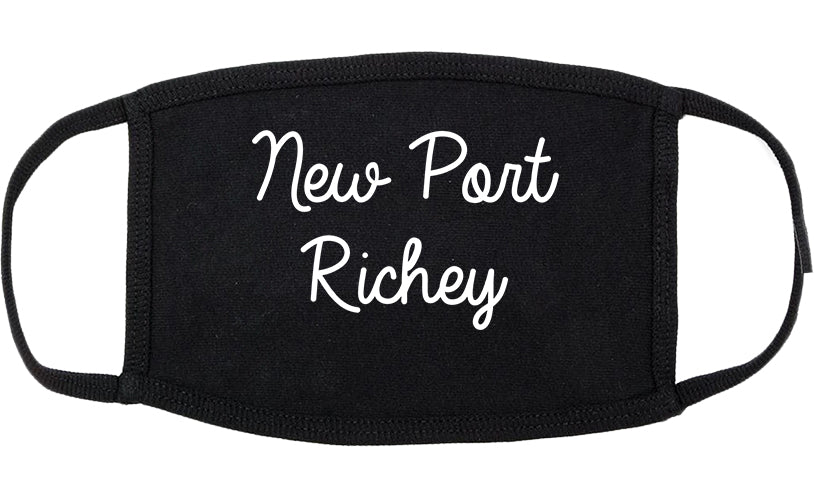 New Port Richey Florida FL Script Cotton Face Mask Black