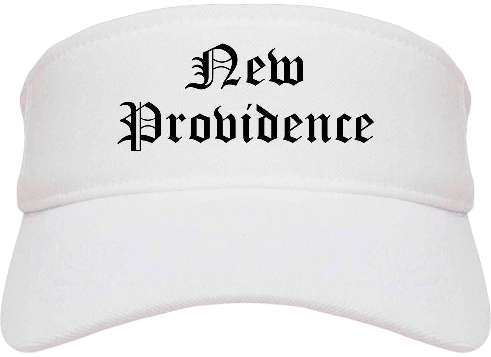 New Providence New Jersey NJ Old English Mens Visor Cap Hat White