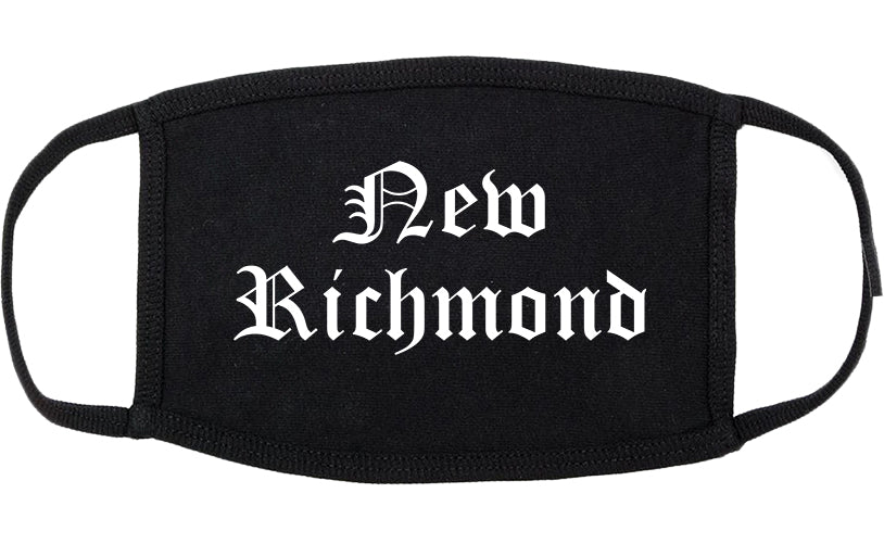 New Richmond Wisconsin WI Old English Cotton Face Mask Black