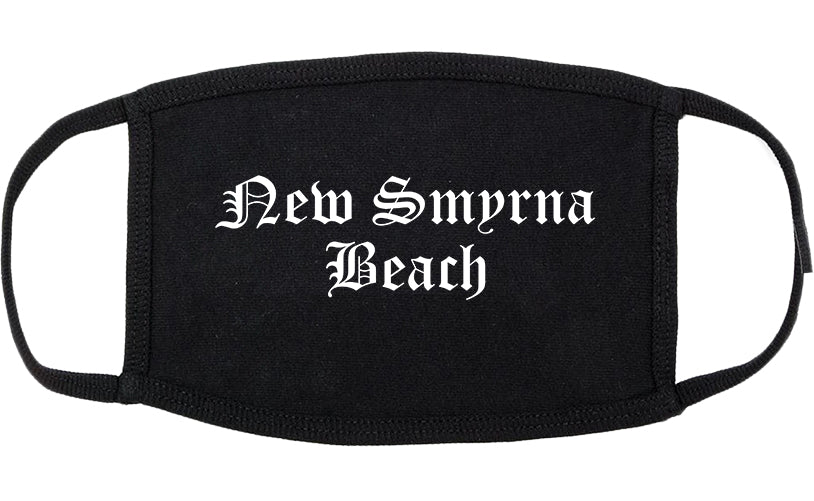 New Smyrna Beach Florida FL Old English Cotton Face Mask Black