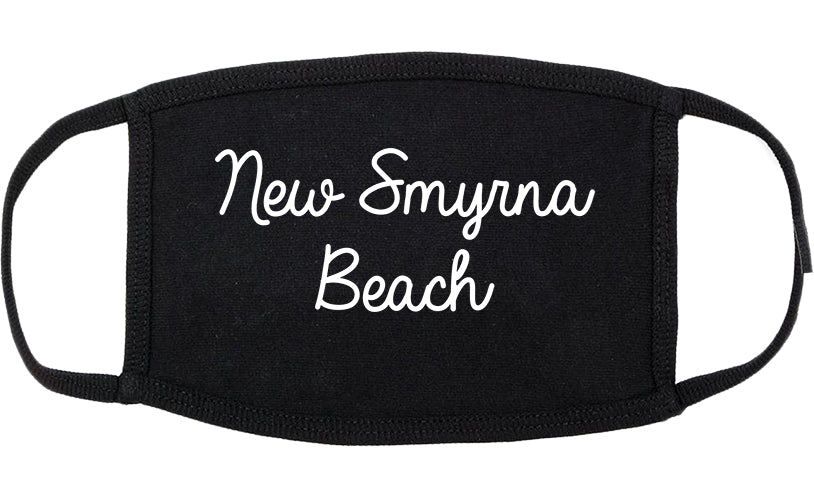 New Smyrna Beach Florida FL Script Cotton Face Mask Black