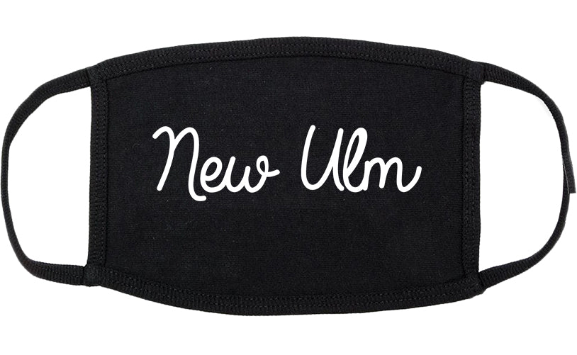 New Ulm Minnesota MN Script Cotton Face Mask Black