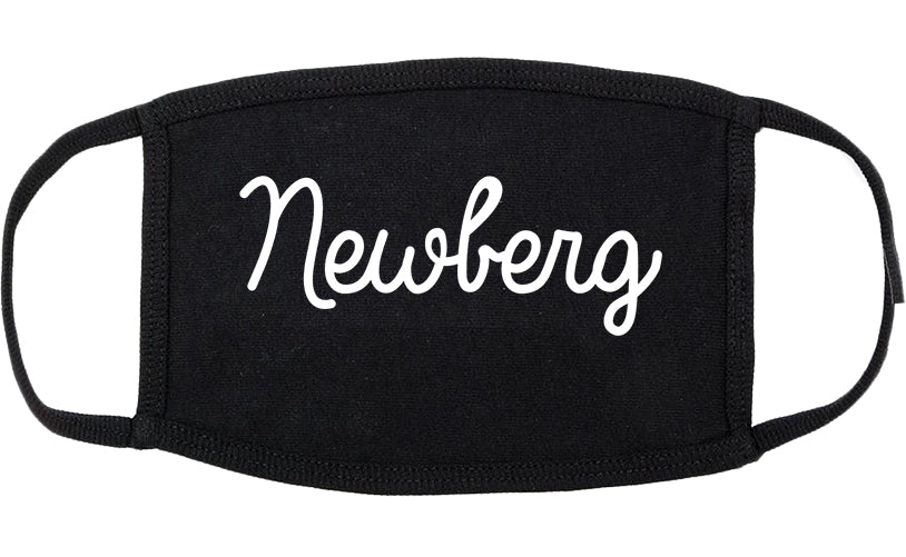 Newberg Oregon OR Script Cotton Face Mask Black