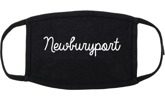 Newburyport Massachusetts MA Script Cotton Face Mask Black