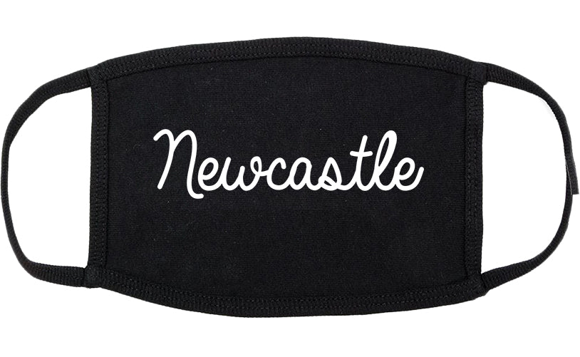 Newcastle Washington WA Script Cotton Face Mask Black