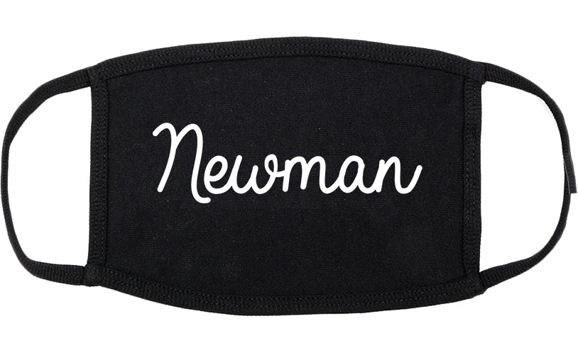 Newman California CA Script Cotton Face Mask Black