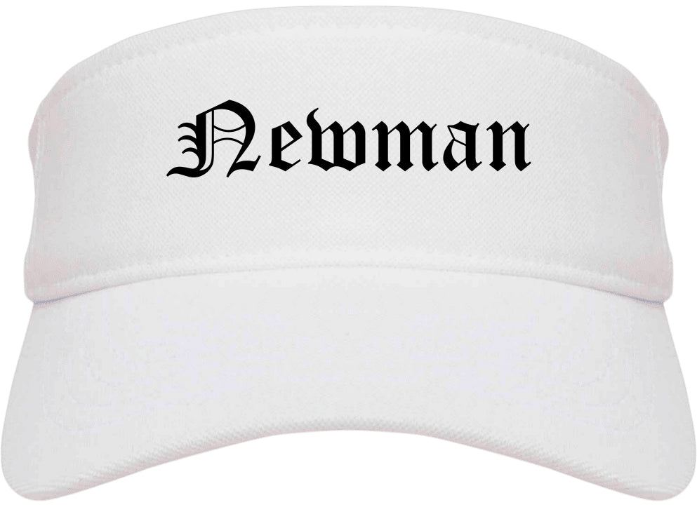 Newman California CA Old English Mens Visor Cap Hat White