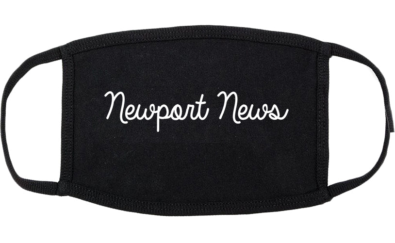 Newport News Virginia VA Script Cotton Face Mask Black