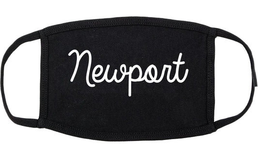 Newport Rhode Island RI Script Cotton Face Mask Black