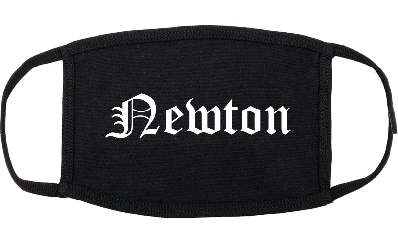 Newton Iowa IA Old English Cotton Face Mask Black