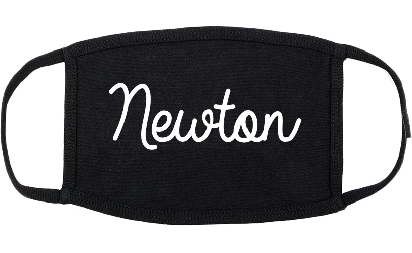 Newton New Jersey NJ Script Cotton Face Mask Black
