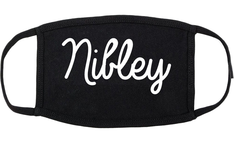 Nibley Utah UT Script Cotton Face Mask Black