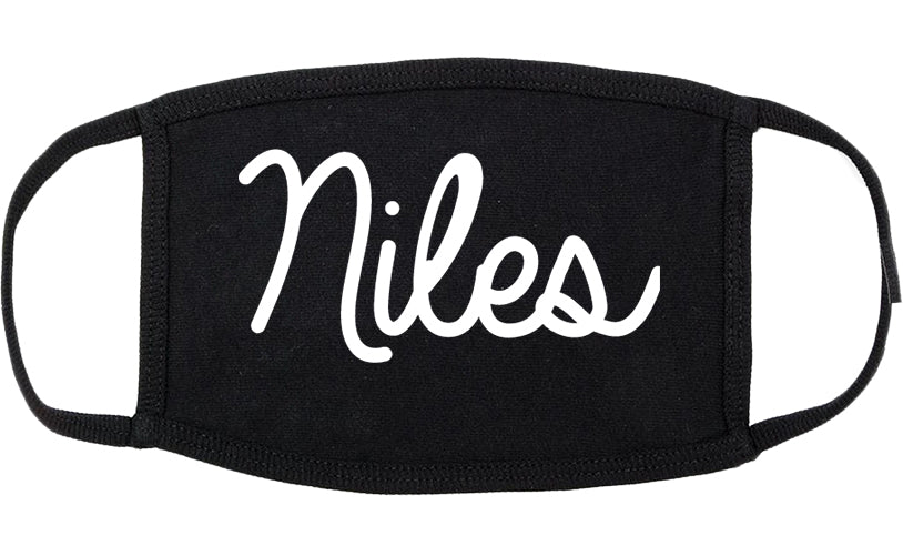 Niles Ohio OH Script Cotton Face Mask Black
