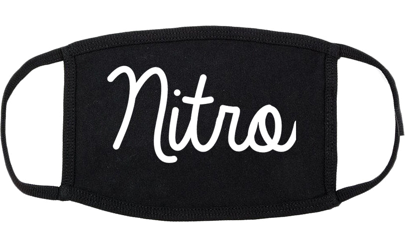 Nitro West Virginia WV Script Cotton Face Mask Black