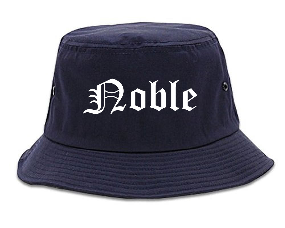 Noble Oklahoma OK Old English Mens Bucket Hat Navy Blue