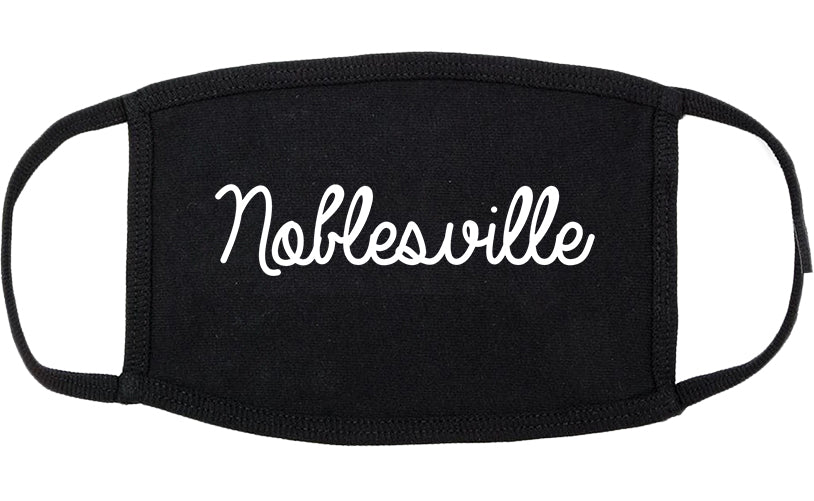 Noblesville Indiana IN Script Cotton Face Mask Black