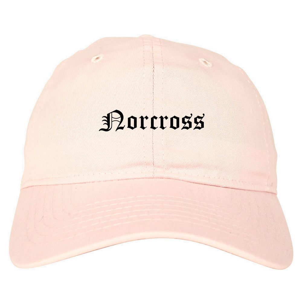 Norcross Georgia GA Old English Mens Dad Hat Baseball Cap Pink