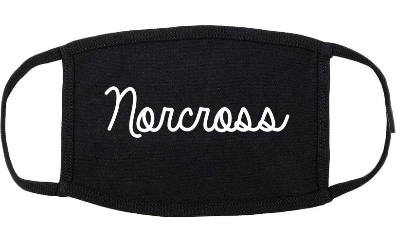 Norcross Georgia GA Script Cotton Face Mask Black