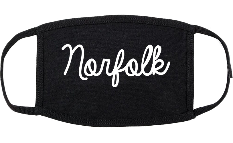 Norfolk Virginia VA Script Cotton Face Mask Black