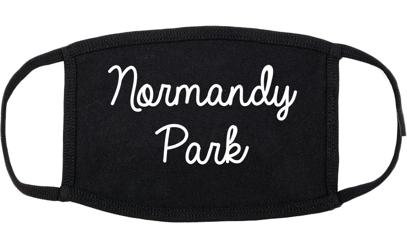 Normandy Park Washington WA Script Cotton Face Mask Black