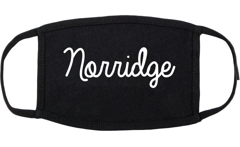 Norridge Illinois IL Script Cotton Face Mask Black