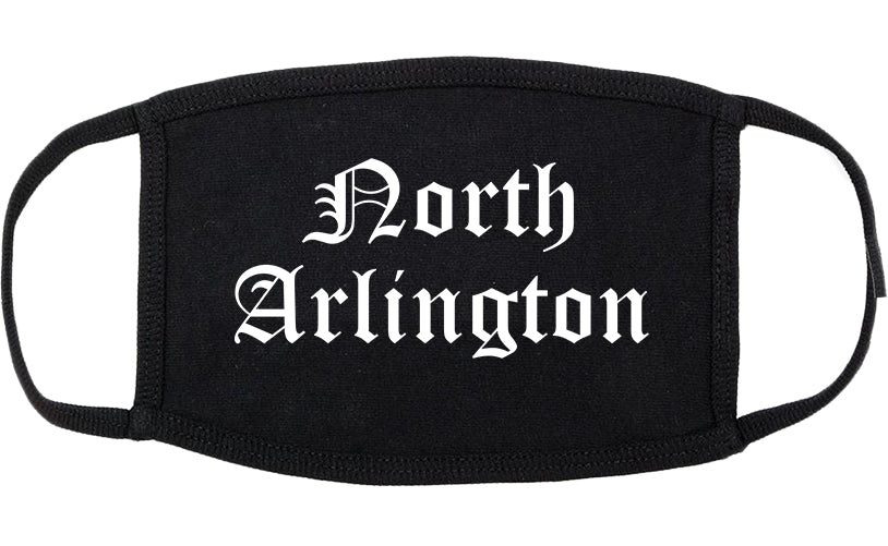North Arlington New Jersey NJ Old English Cotton Face Mask Black