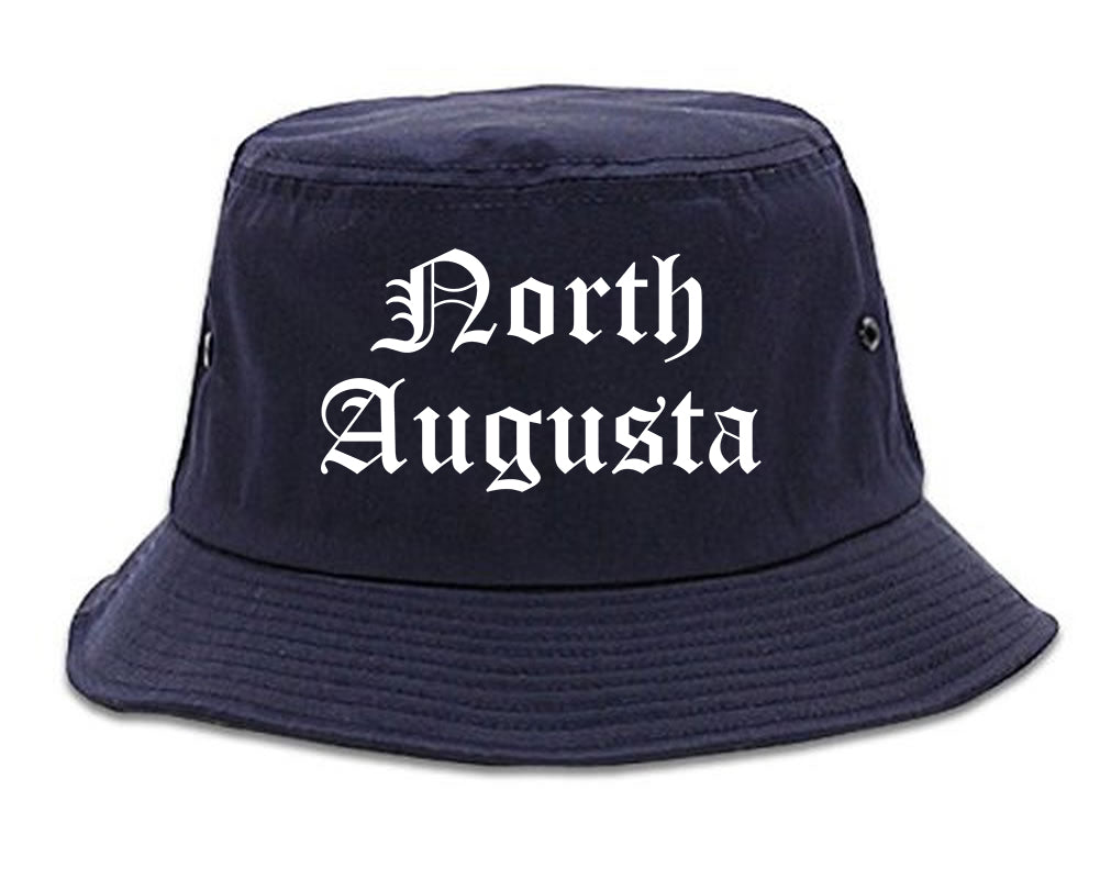 North Augusta South Carolina SC Old English Mens Bucket Hat Navy Blue