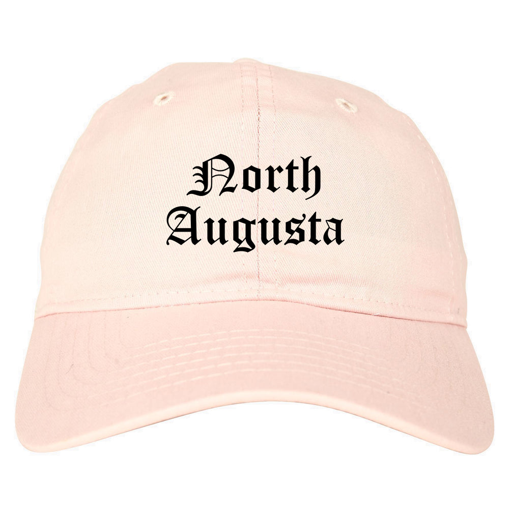 North Augusta South Carolina SC Old English Mens Dad Hat Baseball Cap Pink