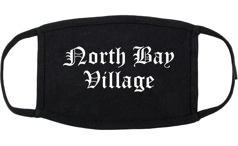 North Bay Village Florida FL Old English Cotton Face Mask Black