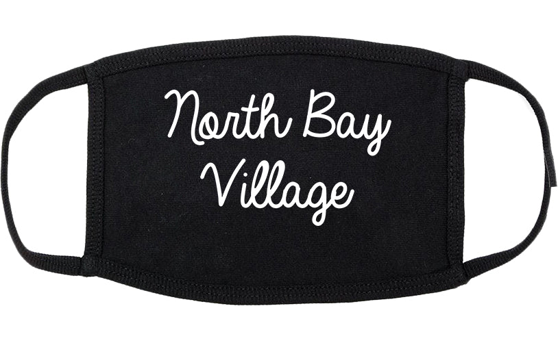 North Bay Village Florida FL Script Cotton Face Mask Black