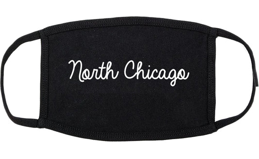 North Chicago Illinois IL Script Cotton Face Mask Black