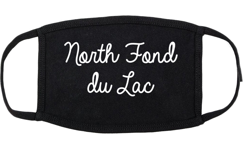 North Fond du Lac Wisconsin WI Script Cotton Face Mask Black