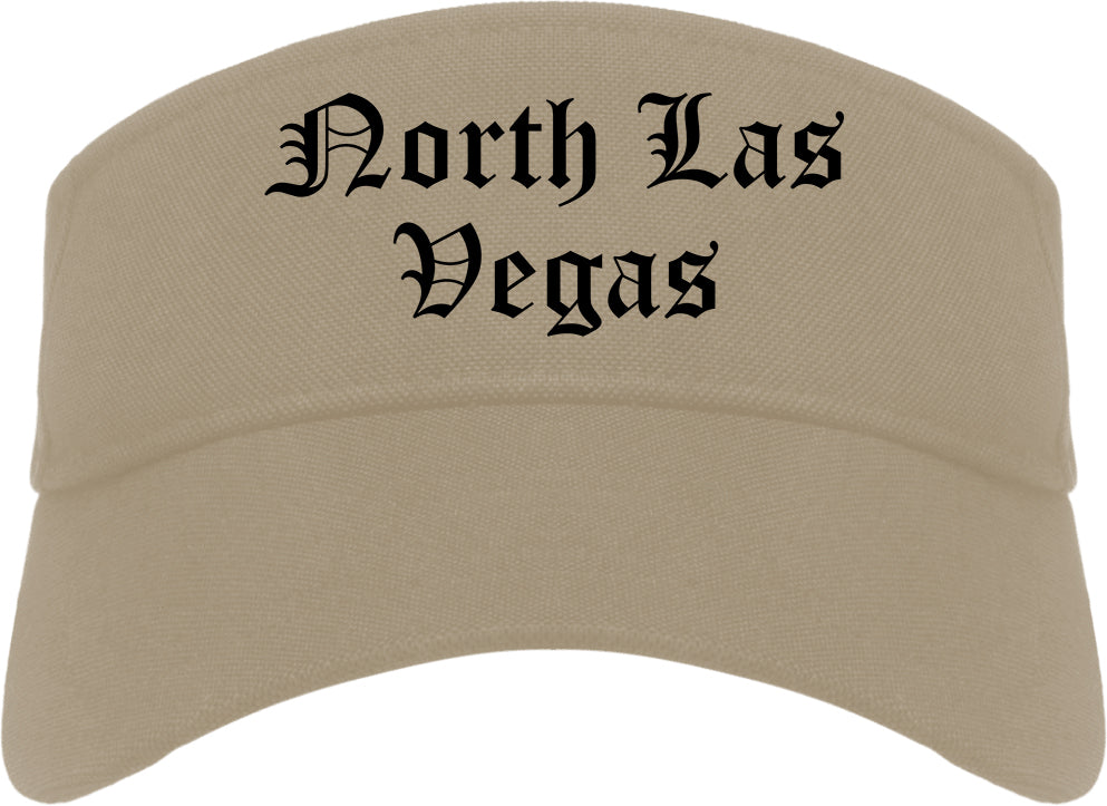North Las Vegas Nevada NV Old English Mens Visor Cap Hat Khaki