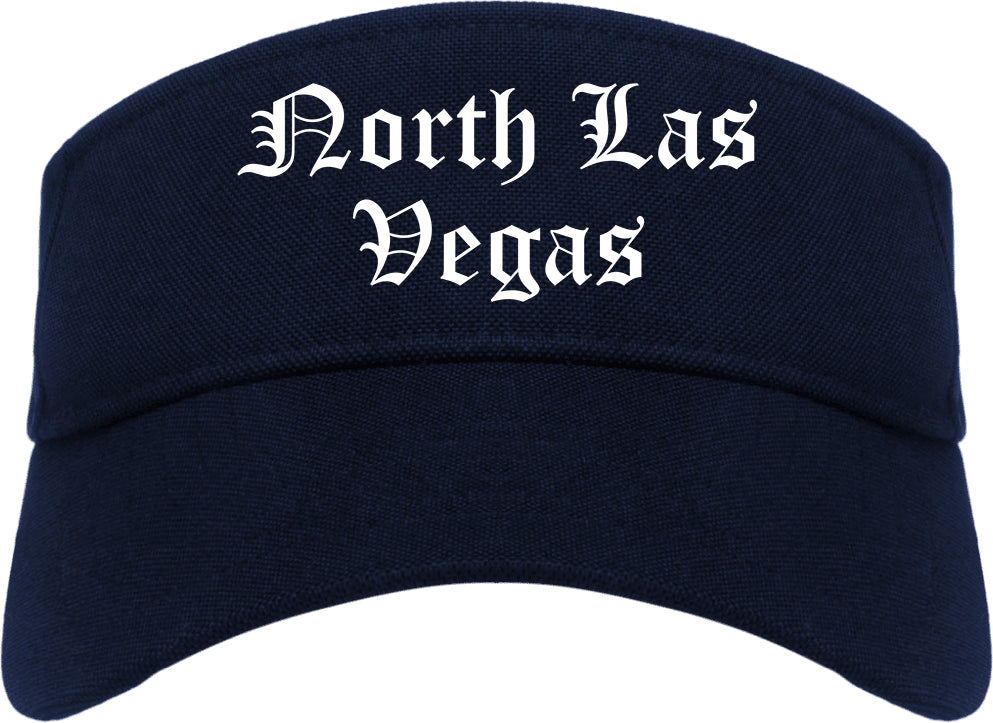 North Las Vegas Nevada NV Old English Mens Visor Cap Hat Navy Blue