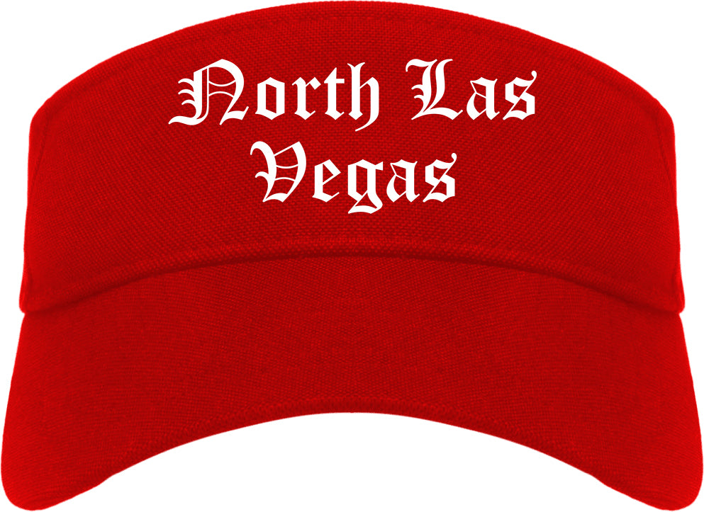 North Las Vegas Nevada NV Old English Mens Visor Cap Hat Red