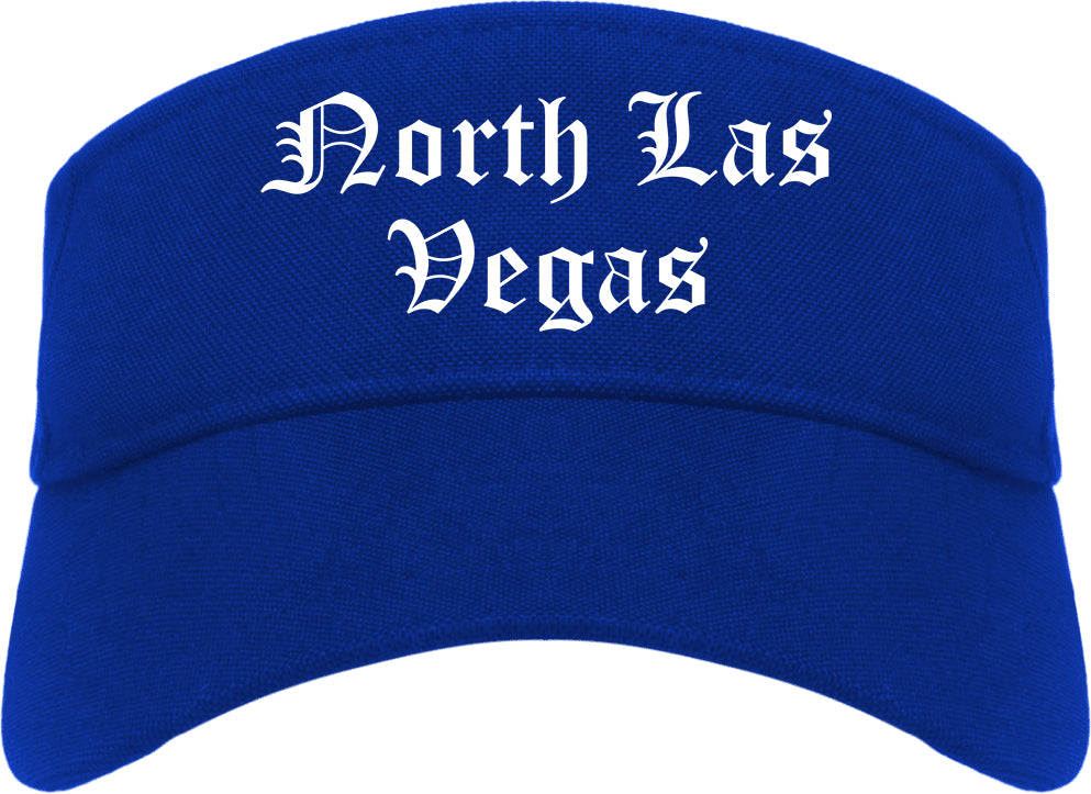 North Las Vegas Nevada NV Old English Mens Visor Cap Hat Royal Blue
