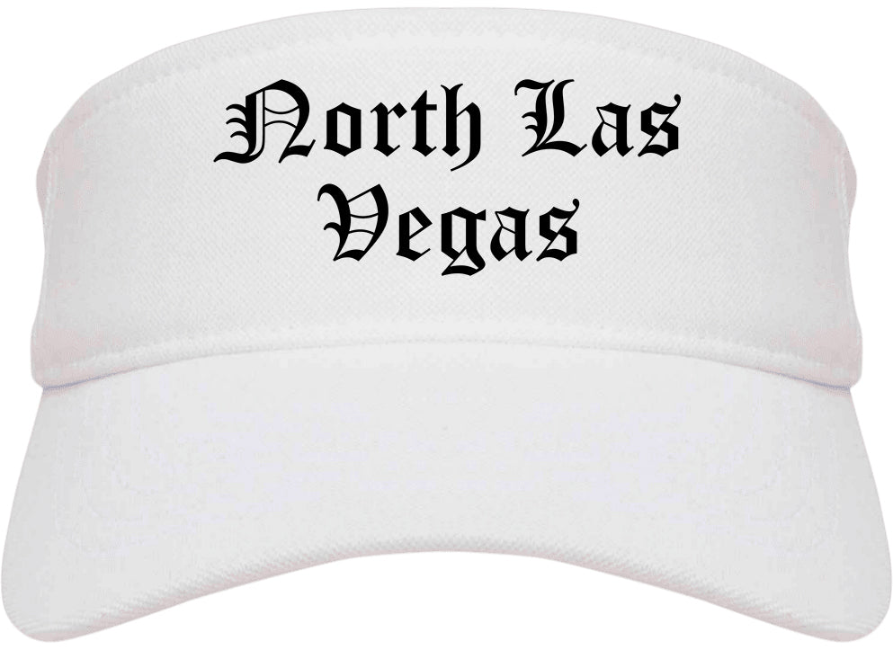 North Las Vegas Nevada NV Old English Mens Visor Cap Hat White