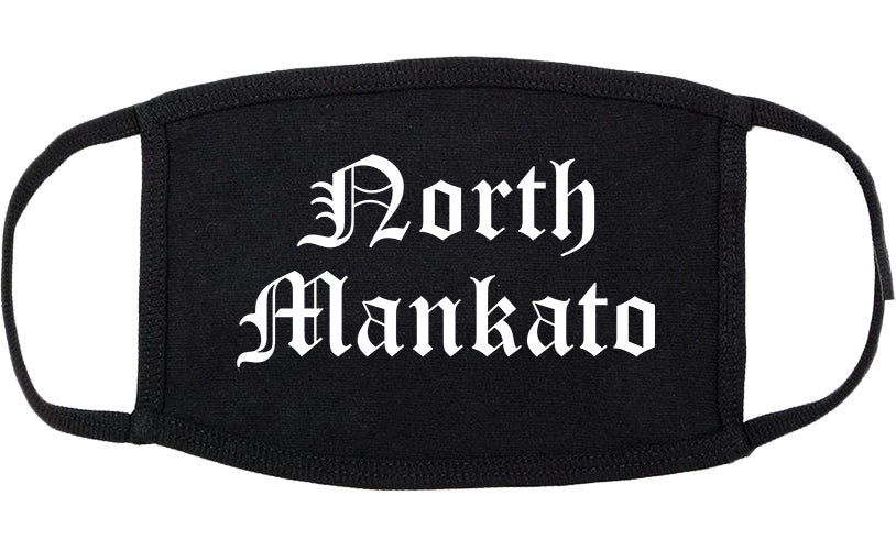 North Mankato Minnesota MN Old English Cotton Face Mask Black