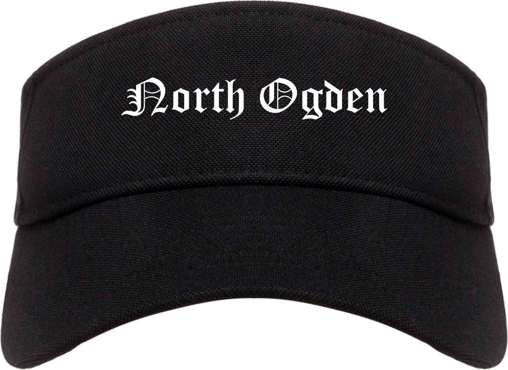 North Ogden Utah UT Old English Mens Visor Cap Hat Black