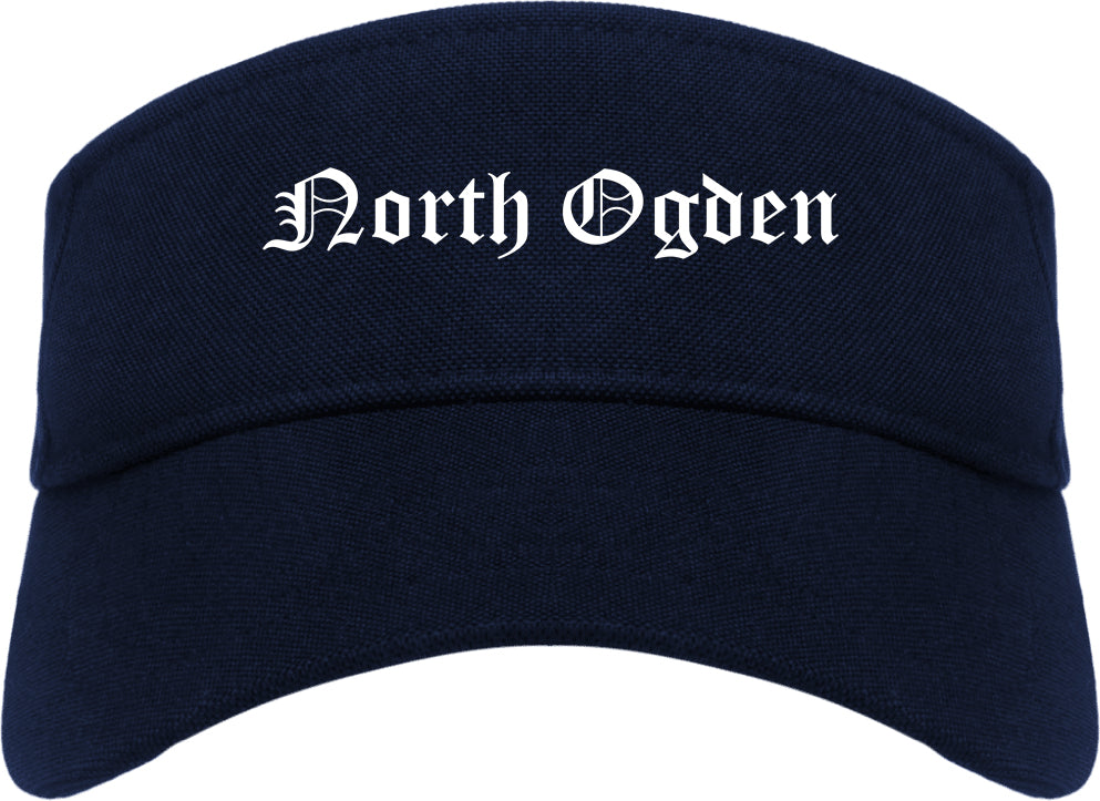 North Ogden Utah UT Old English Mens Visor Cap Hat Navy Blue