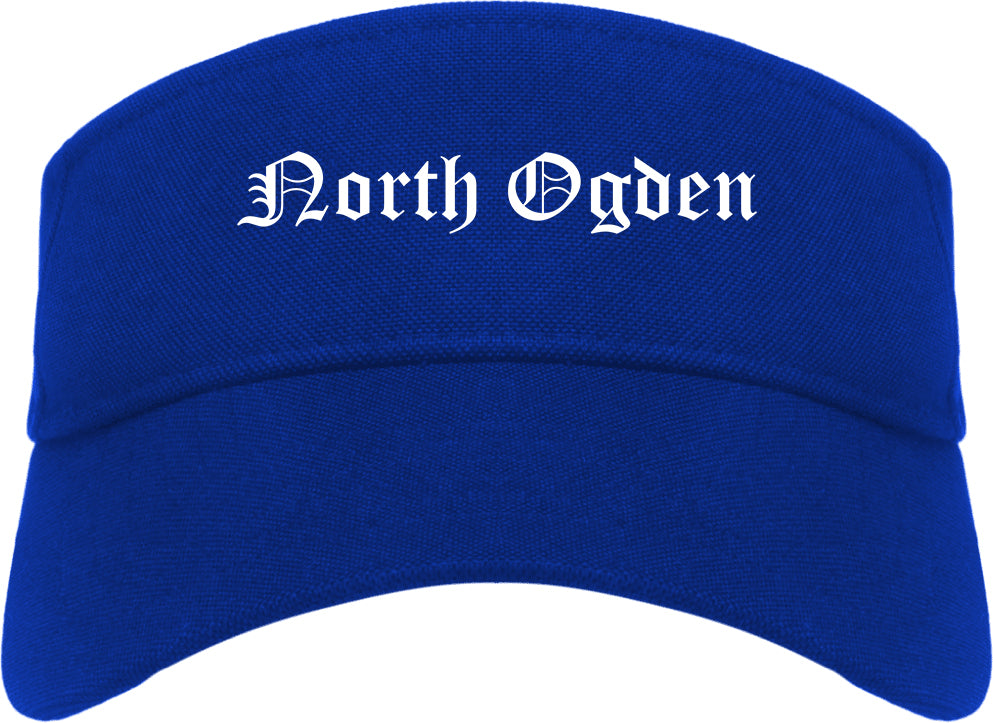 North Ogden Utah UT Old English Mens Visor Cap Hat Royal Blue