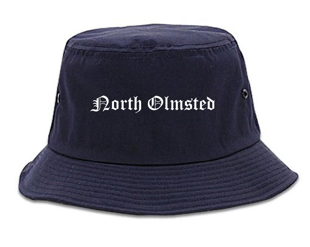 North Olmsted Ohio OH Old English Mens Bucket Hat Navy Blue