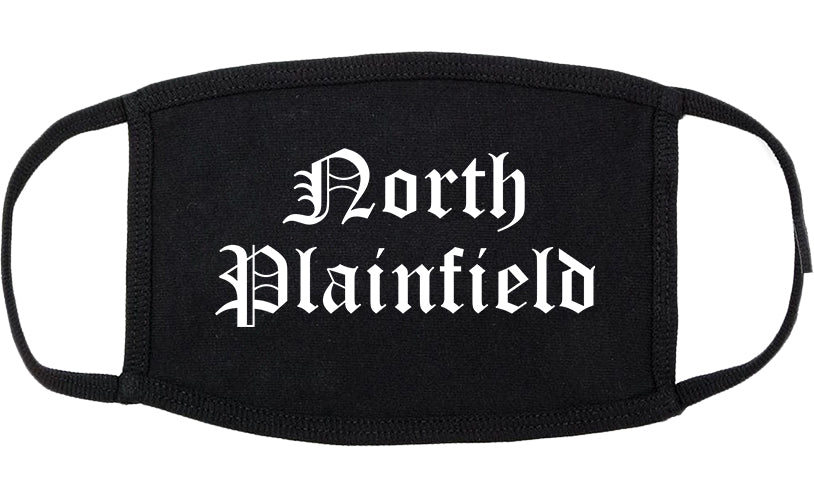 North Plainfield New Jersey NJ Old English Cotton Face Mask Black