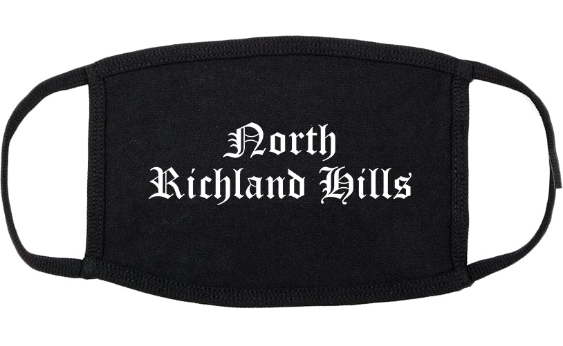 North Richland Hills Texas TX Old English Cotton Face Mask Black